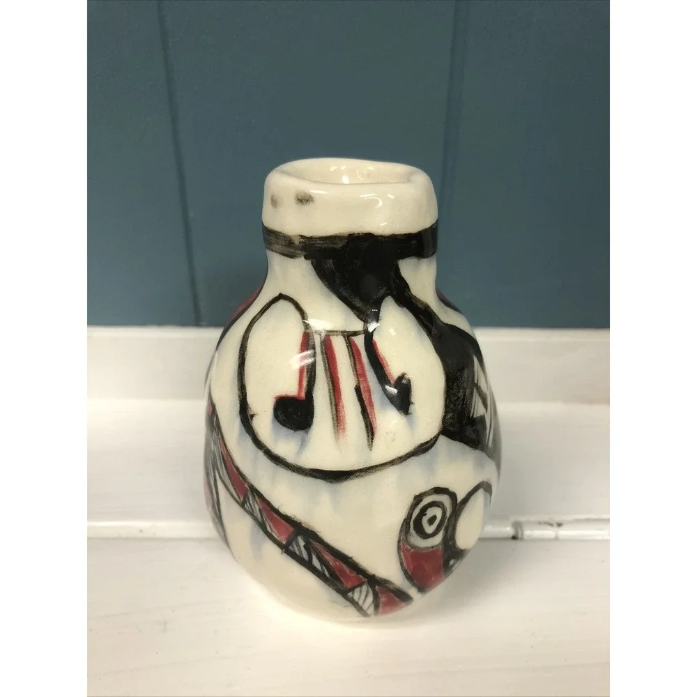 Native American/Southwest Style Hand Painted Signed Heavy Pottery 4